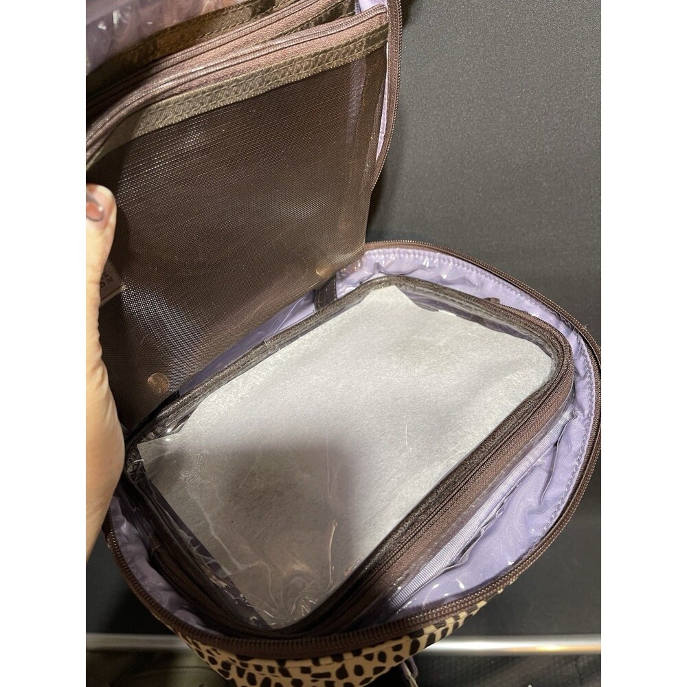 Stephanie Johnson Leopard Print Cosmetic Travel Case | Makeup Organizer Bag NWT - Picture 6 of 6
